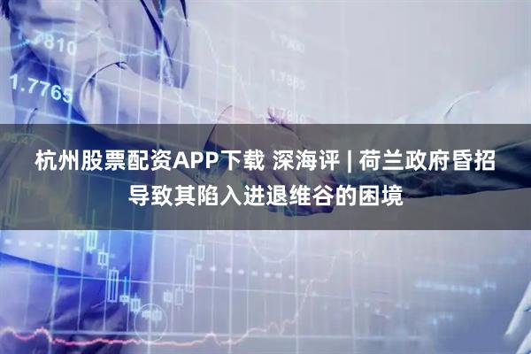 杭州股票配资APP下载 深海评 | 荷兰政府昏招导致其陷入进退维谷的困境
